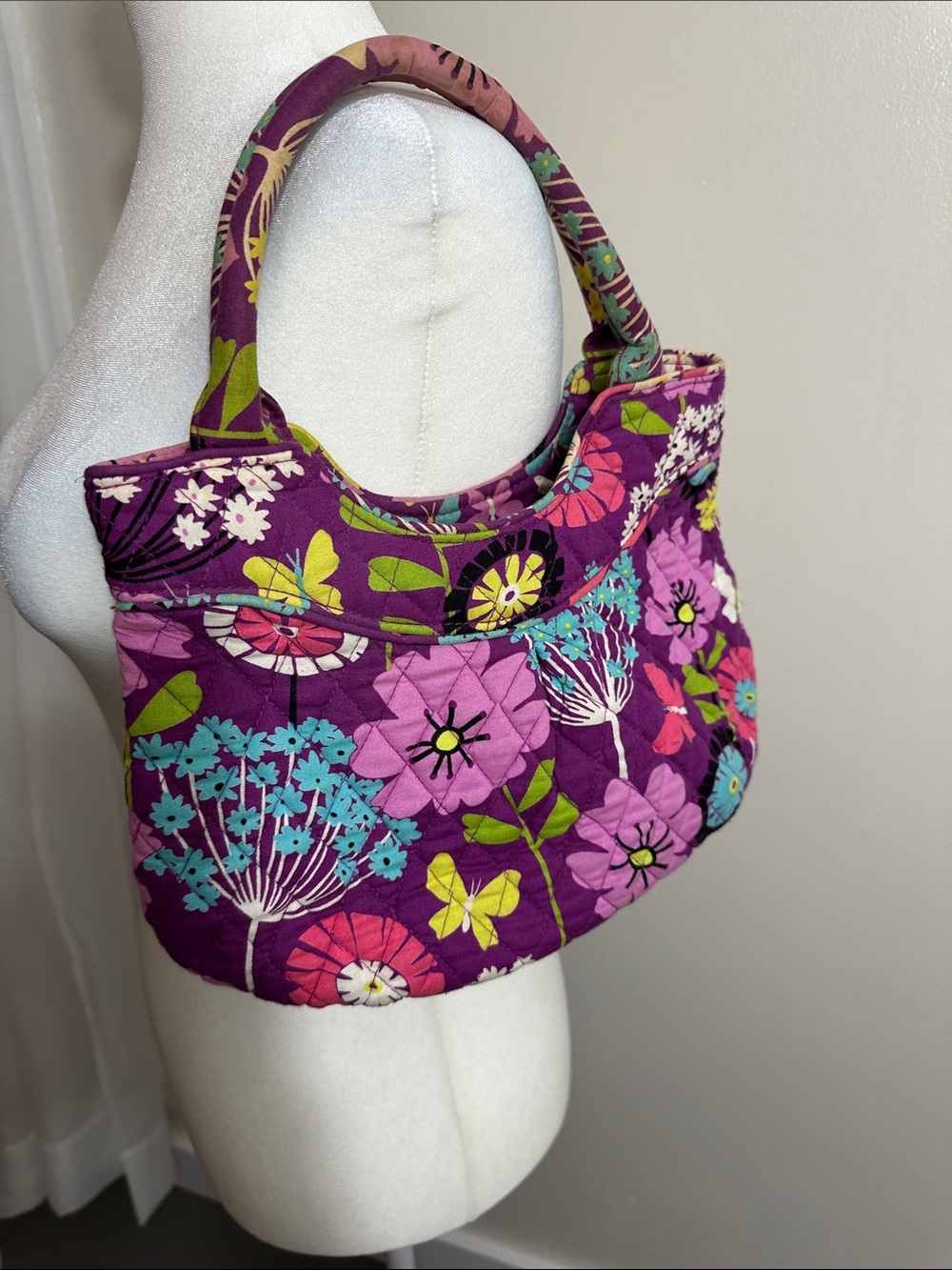 Vera Bradley Purple Floral Quilted Shoulder Bag